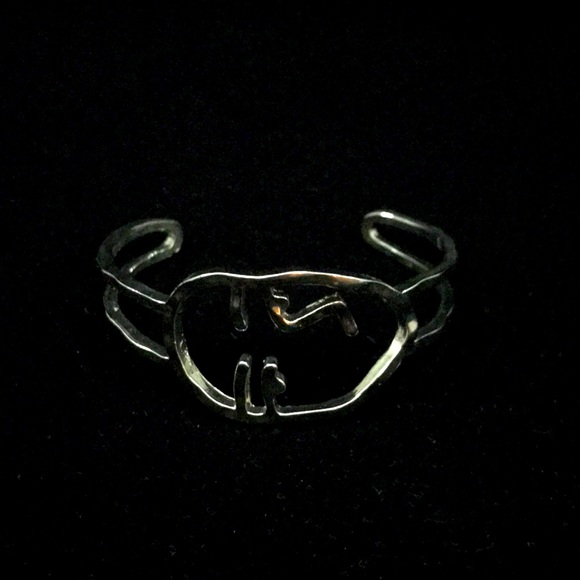 Abstract Minimalist Face Art Bracelet Cuff - Picture 9 of 10